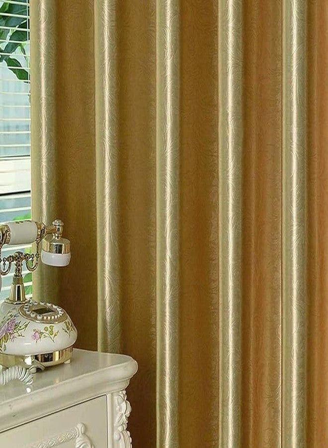 MYRU 2 Panels Set Semi Blackout Gold Curtains for Living Room Embossed Flower Curtains for Bedroom (2 Panels 52 x 84 Inch, Gold) - Image 5